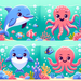 Bubbly Underwater Friends Paint By Diamonds