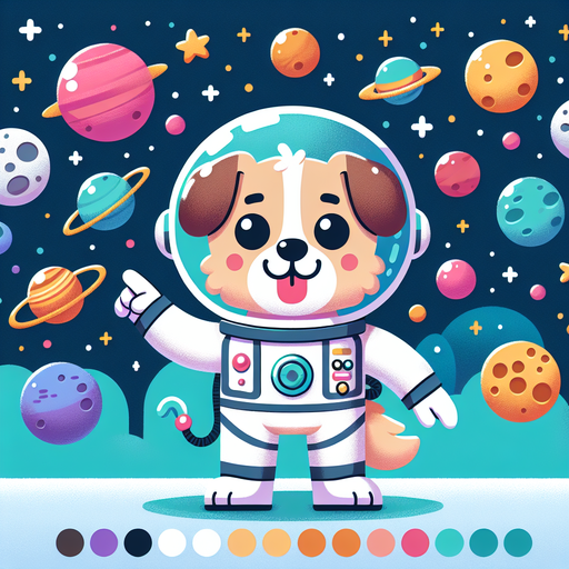 Friendly Astronaut Dog Paint By Diamonds Art