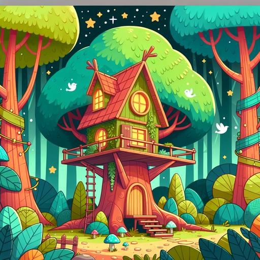 Magical Treehouse Adventure Paint By Diamonds Art