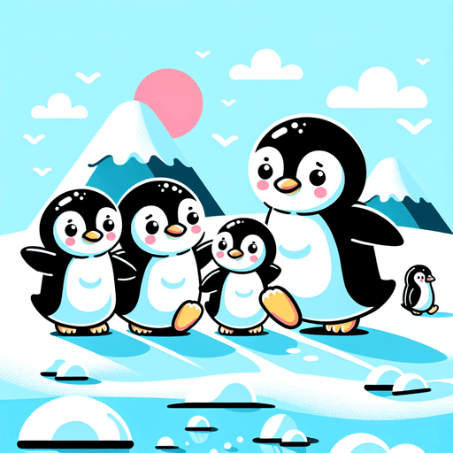 Friendly Penguin Parade Painting By Diamonds Kit