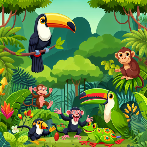 Tropical Rainforest Safari Paint By Diamonds Art