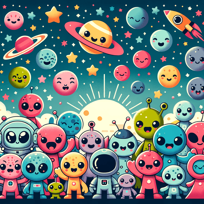 Friendly Outer Space Paint By Color