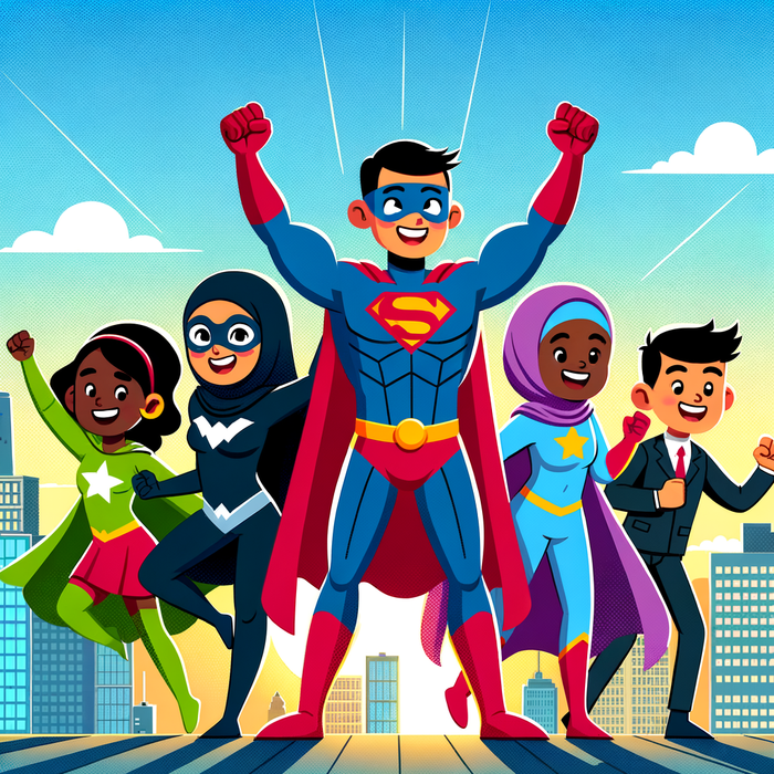 Colorful Superhero Squad Paint By Diamonds Kits