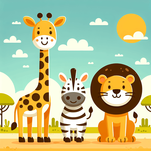Lively Safari Animals Paint By Diamonds Kits
