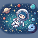 Space Adventure Astronaut Painting By Diamonds Kit