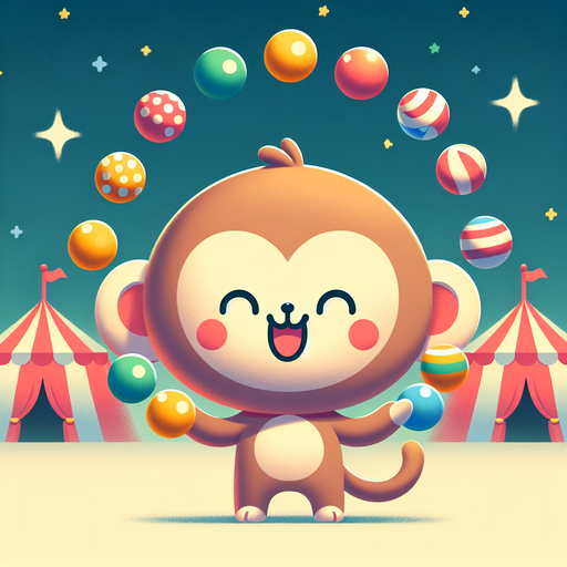 Joyful Juggling Monkey Paint By Diamond