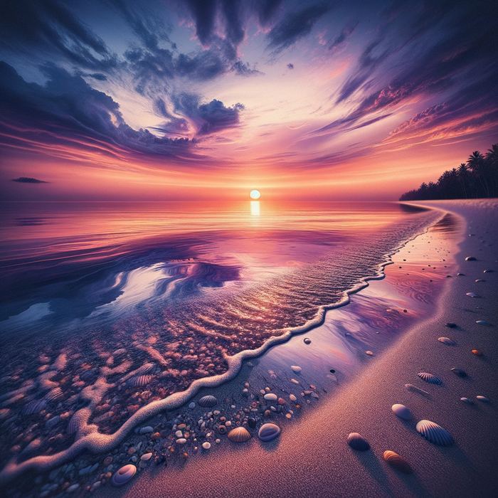 Serene Beach Sunset 5D DIY Paint By Diamond Kit