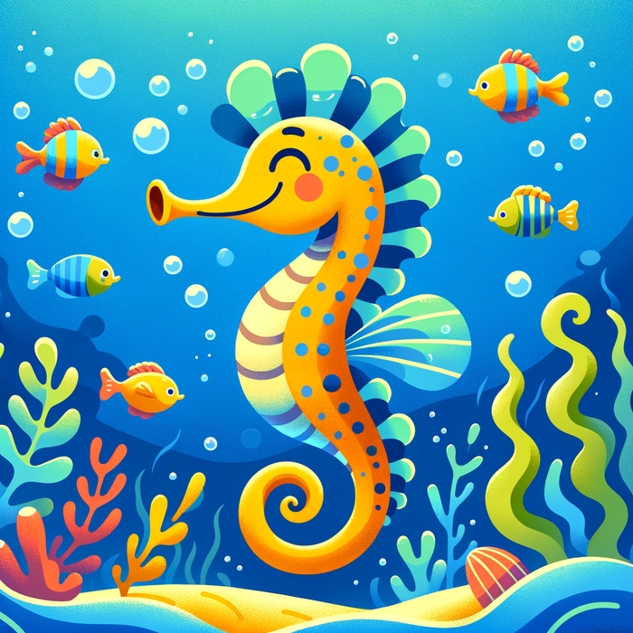 Cheerful Seahorse Paint By Color