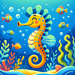 Cheerful Seahorse Paint By Color