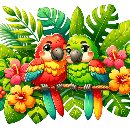 Colorful Parrots Paint By Diamonds Art