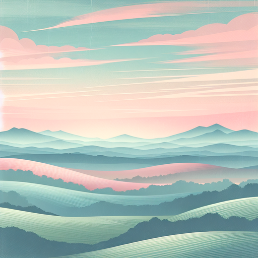 Gentle Pastel Hillside Diamond Painting
