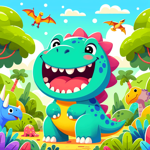 Cheerful Dino Adventure Painting By Diamonds Kit
