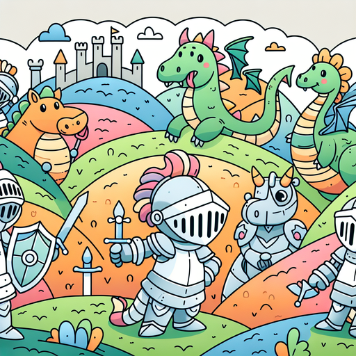 Courageous Knights And Dragons Painting Diamond Kit