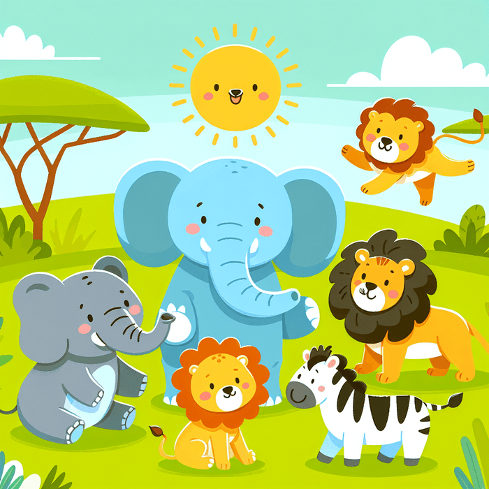 Sunny Safari Animals Paint By Color