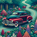 Vintage Car Adventure Painting By Diamonds Kit