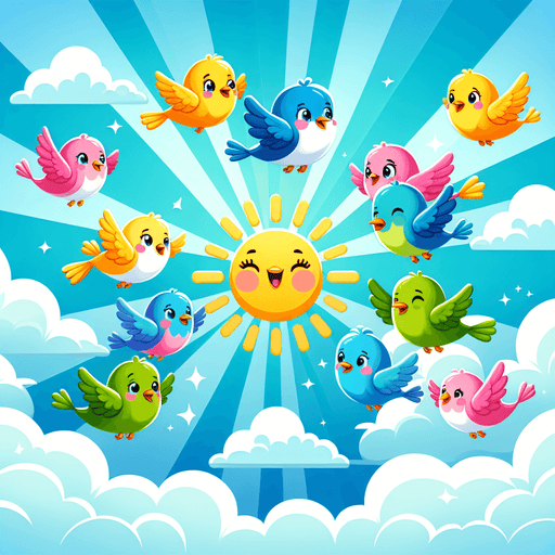 Colorful Creatures Of The Sky Paint By Color