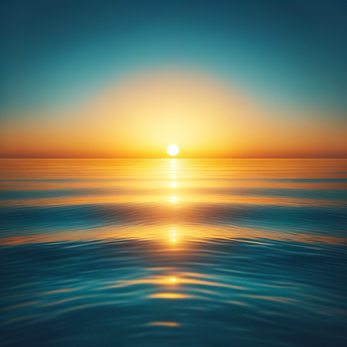 Radiant Sunrise Over The Ocean Paint By Color