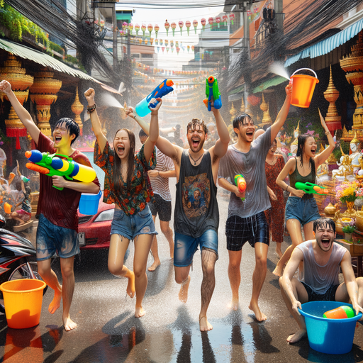 Songkran Festival - Bangkok Paint By Diamonds Kits