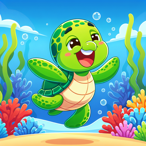 Giggles The Sea Turtle Paint By Color