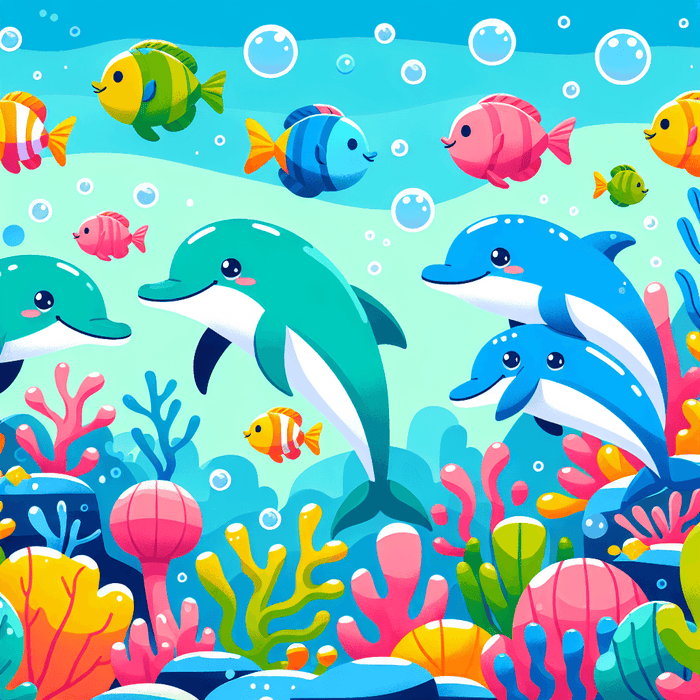 Playful Underwater Friends Paint By Diamonds Art