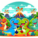 Joyful Dinosaurs In Action Painting Diamond Kit