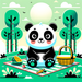 Gentle Panda's Picnic Adventure Painting Diamond Kit