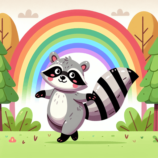 Rainbow Raccoon Adventure Painting By Diamonds Kit