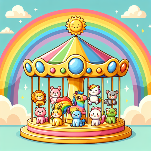 Radiant Rainbow Carousel Diamonded Painting Kits