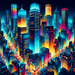 Captivating Nighttime City Lights Paint By Color