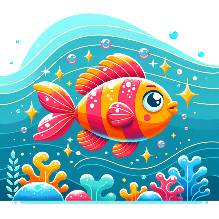 Bright Rainbow Fish Painting Diamond Kit