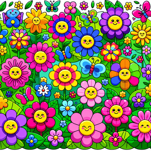 Joyful Flower Garden Painting By Diamonds Kit