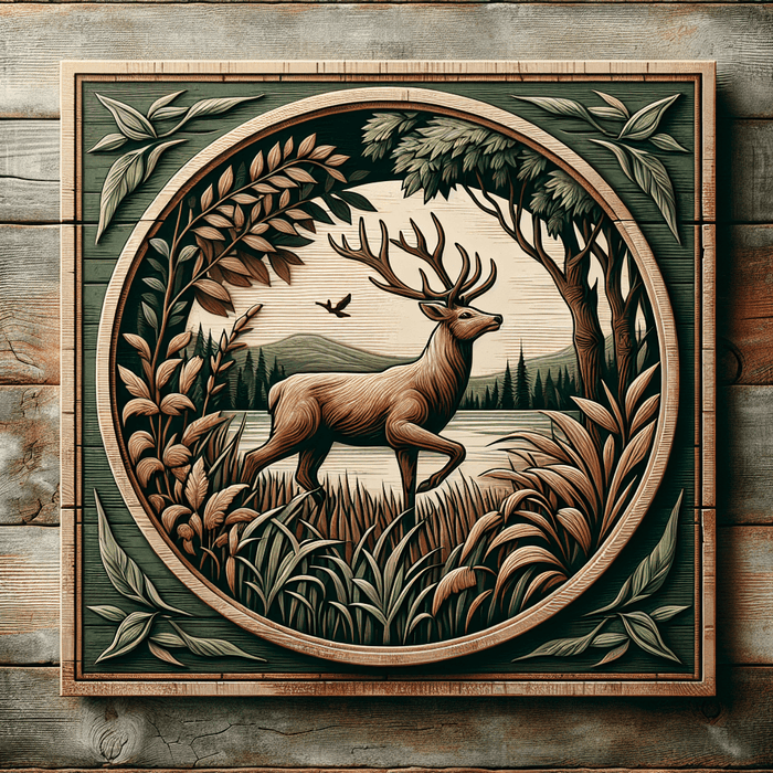 Rustic Wilderness Deer Plaque DIY Paint By Diamonds