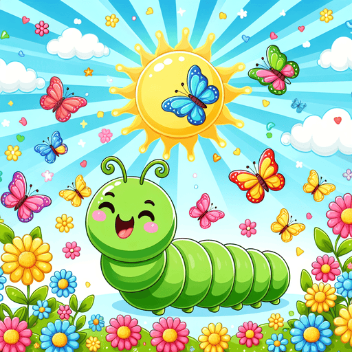 Happy Caterpillar's Journey Painting By Diamonds Kit