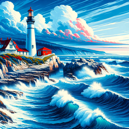 Charming Coastal Lighthouse Paint By Diamonds Art