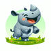 Friendly Rhino Diamond Painting