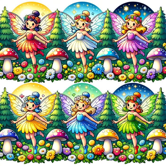 Magical Mushroom Fairies DIY Paint By Diamonds