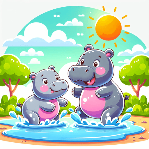 Happy Hippos In Harmony Paint By Diamonds Kits