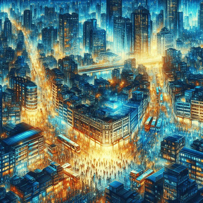 Bold Cityscape Nightlife Paint By Diamonds Kits