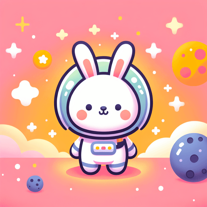 Astronaut Bunny Voyage Paint By Diamond