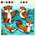 Joyful Otter Family Paint By Diamonds