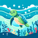 Undersea Turtle Exploration Paint By Color