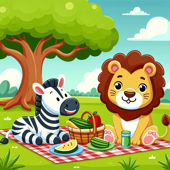 Safari Animal Picnic Paint By Diamond