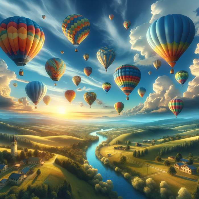 Whimsical Hot Air Balloons 5D DIY Paint By Diamond Kit