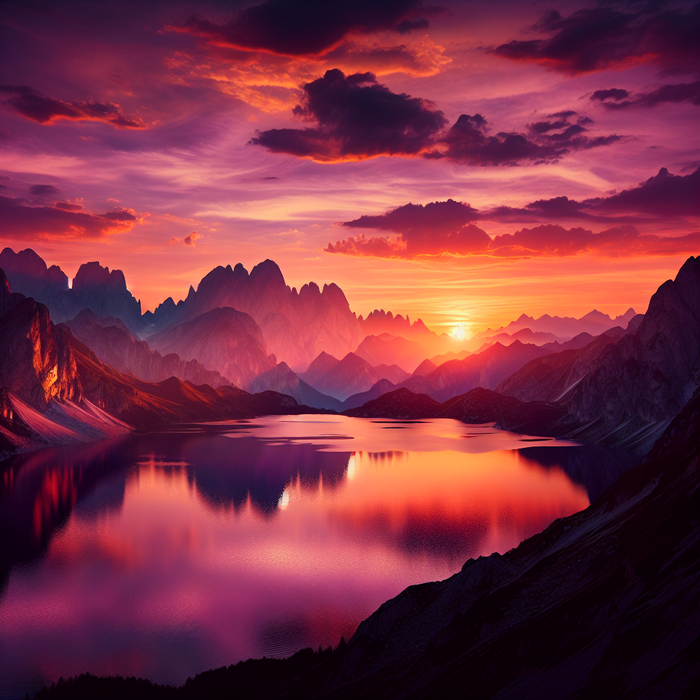 Dreamy Mountain Sunset Diamonded Painting Kits