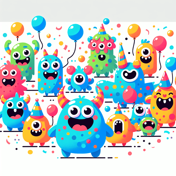 Playful Monster Parade Paint By Diamonds Art