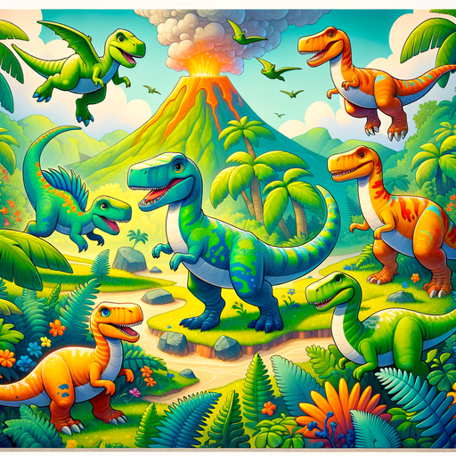 Adventurous Dinosaur Realm Paint By Color