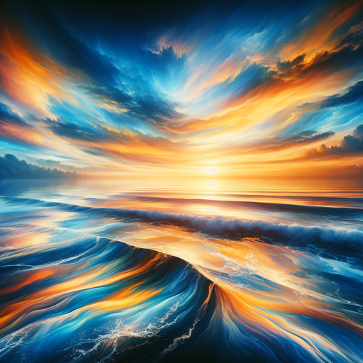 Sunset Over The Waves Painting Diamond Kit