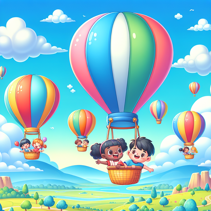 Cheerful Balloon Ride Painting Diamond Kit