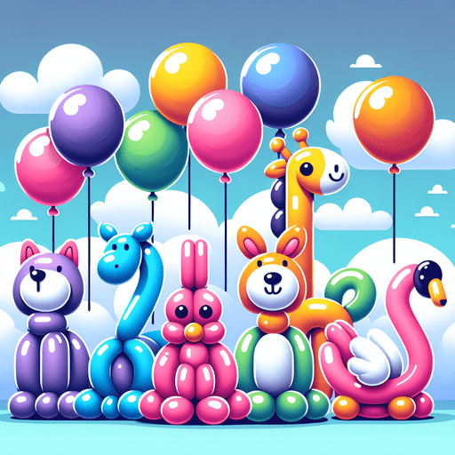 Colorful Balloon Animals Painting By Diamonds Kit