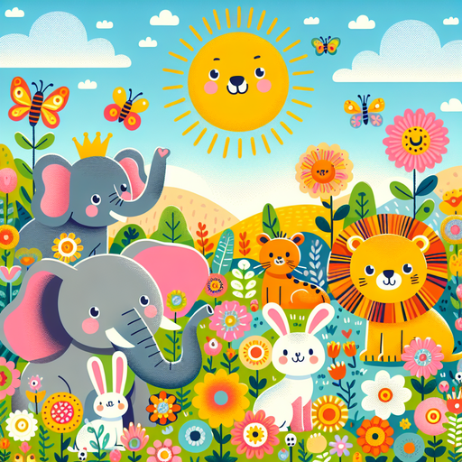 Colorful Playful Animals Paint By Color